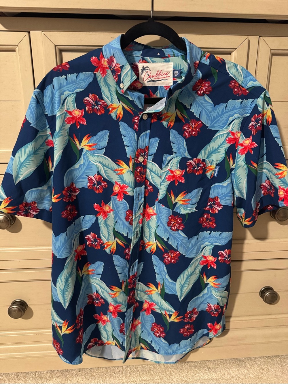 Chubbies Navy Tropical Floral Button-Down Shirt